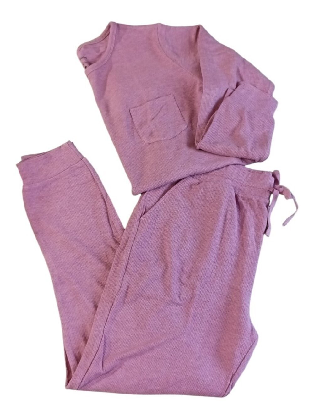 Little Starlet Women's Jogger Set Size M Pink 2 Piece Set Lounge Pajamas Long Sl